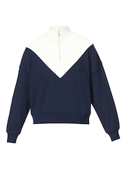 Sweaty Betty Blue Revive Crop Half Zip Sweatshirt - Image 7 of 7