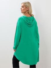 Yours Curve Green Tie Detail Hoodie - Image 3 of 5