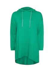 Yours Curve Green Tie Detail Hoodie - Image 4 of 5
