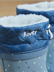 My 1st Years Blue Personalised Spot Rubber Welly Boots - Image 2 of 5