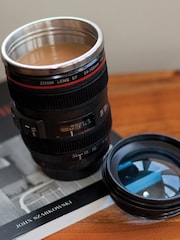 MenKind Black Winning Novelty Lidded Camera Lens Mug - Image 1 of 3