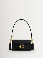 COACH Black Polished Pebble Leather Tabby Shoulder Bag 20 Refresh - Image 1 of 8