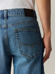 淡藍色 - 直筒款 - Motion Flex牛仔短褲 - 圖片 6/11