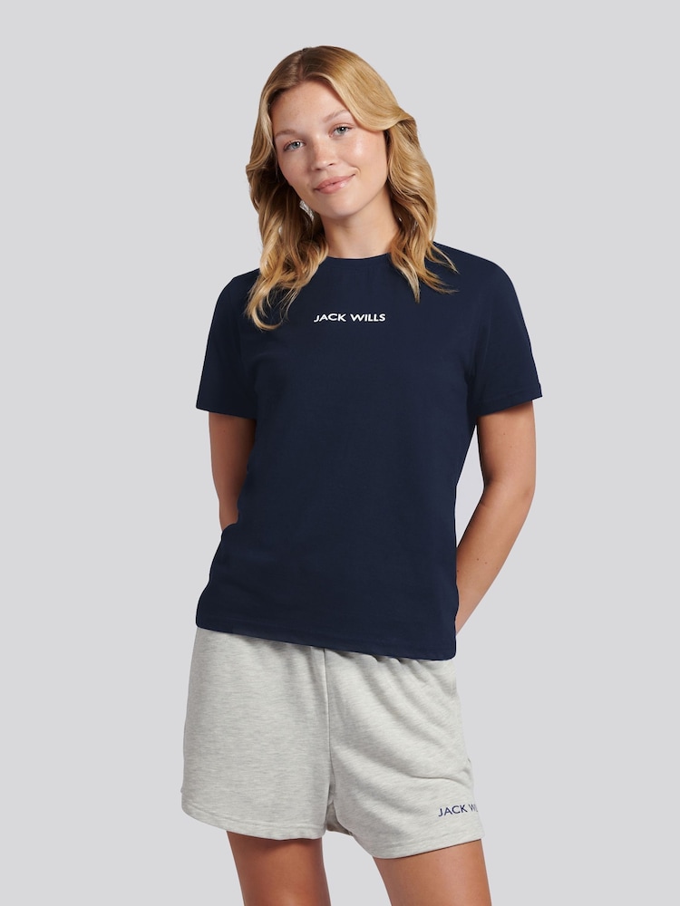 Jack Wills Chrome Black Debdon Regular Fit T-Shirt - Image 1 of 6 Jack Wills Chrome Black Debdon Regular Fit T-Shirt - Image 1 of 6