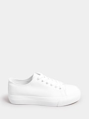 Yours Curve White Wide Fit Canvas Trainers - Image 2 of 5