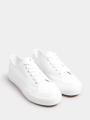 Yours Curve White Wide Fit Canvas Trainers - Image 3 of 5