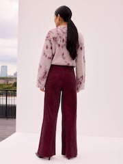 Ro&Zo Red Petite Cord Drawstring Waist Trousers - Image 3 of 3