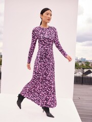 Ro&Zo Pink Batik Print Gathered Waist Dress - Image 2 of 5