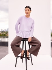 Ro&Zo Purple Peplum Long Sleeve T-Shirt - Image 4 of 4