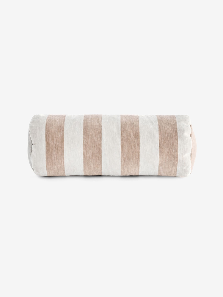 Natural Bolster Chenille Stripe Cushion - Image 1 of 1