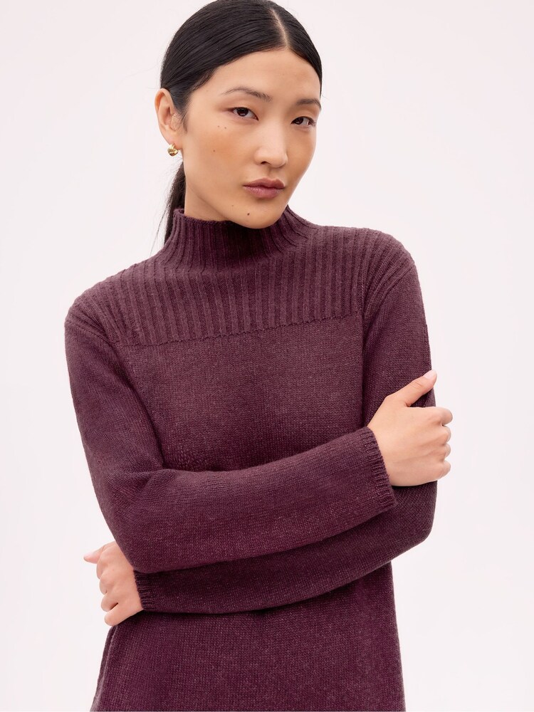 Ro&Zo Red Petite V-Neck Knit Dress - Image 3 of 3
