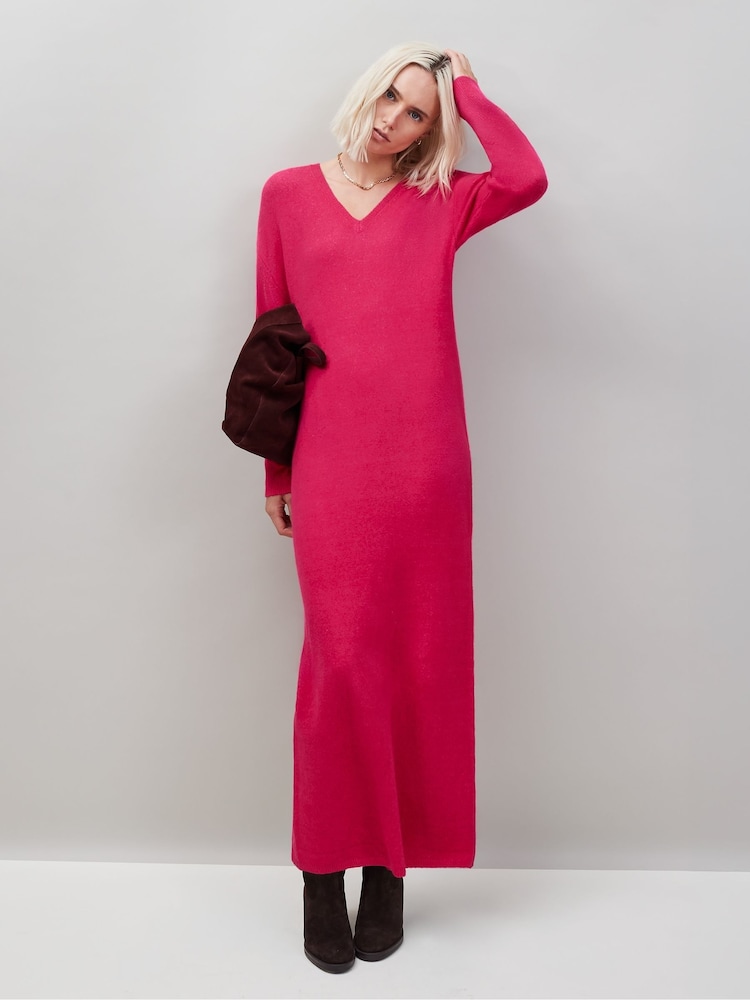 Ro&Zo Pink Petite V-Neck Knit Dress - Image 1 of 2