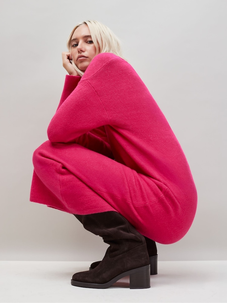 Ro&Zo Pink Petite V-Neck Knit Dress - Image 2 of 2