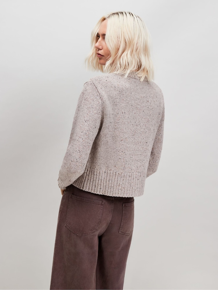 Ro&Zo Cream Speckle Donegal Cardigan - Image 3 of 3