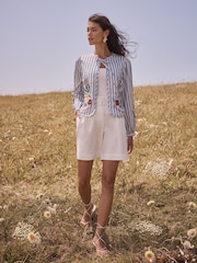 Love & Roses Embroidered Stripe Tie Jacket - Image 3 of 4