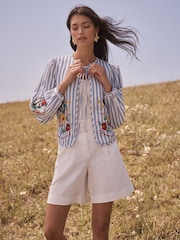 Love & Roses Embroidered Stripe Tie Jacket - Image 4 of 4