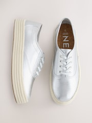 Silver Forever Comfort® Espadrille Lace Up Trainers - Image 1 of 10