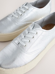 Silver Forever Comfort® Espadrille Lace Up Trainers - Image 10 of 10
