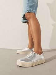 Silver Forever Comfort® Espadrille Lace Up Trainers - Image 4 of 10