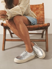 Silver Forever Comfort® Espadrille Lace Up Trainers - Image 5 of 10