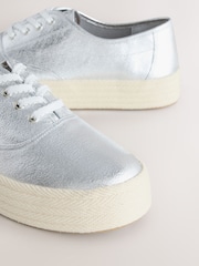 Silver Forever Comfort® Espadrille Lace Up Trainers - Image 9 of 10