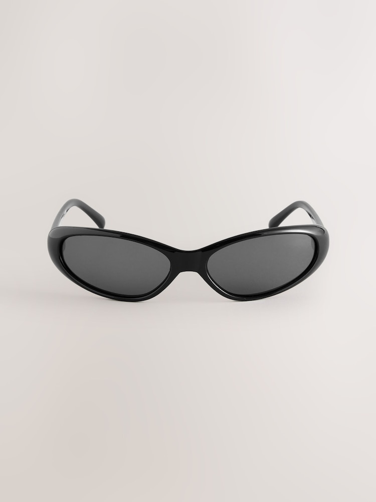 Schwarz - Slim Wrap Around Sunglasses - Bild 2 von 5