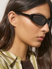 Schwarz - Slim Wrap Around Sunglasses - Bild 5 von 5