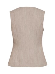 VILA Brown Sleeveless Square Neck Long Vest - Image 2 of 2