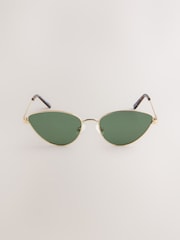 Gold (Metal) Pointed Metal Sunglasses - Image 4 of 5