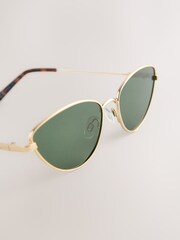 Gold (Metal) Pointed Metal Sunglasses - Image 5 of 5