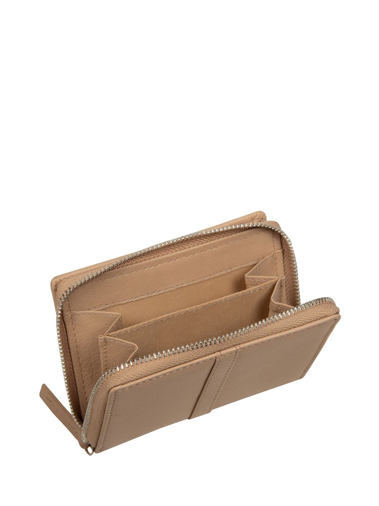 Pure Luxuries London Natural 'Lena' Leather Purse - Image 2 of 3 Pure Luxuries London Natural 'Lena' Leather Purse - Image 2 of 3