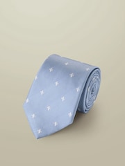 Charles Tyrwhitt Sky Blue Fleur-De-Lys Silk Tie - Bild 1 von 2