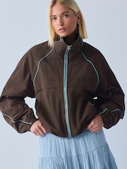 Chocolate Brown Shower Resistant Rain Jacket - Image 1 of 8