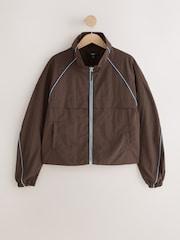 Chocolate Brown Shower Resistant Rain Jacket - Image 6 of 8