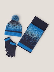 Monsoon Blue Pixel Knit Hat Scarf & Gloves Set - Image 2 of 2