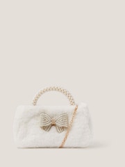 Monsoon Cream Fluffy Pearl Handle Bag - Image 1 of 3