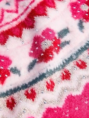 Monsoon Pink Rhinestone Floral Fair Isle Jumper - Image 3 of 3