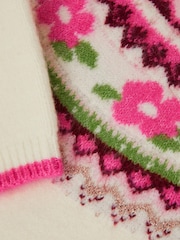 Monsoon Cream Baby Floral Fairisle Jumper Dress - Image 4 of 4