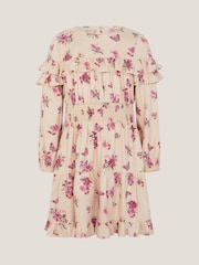Monsoon Cream Butterfly Long Sleeve Dress - Image 1 of 2