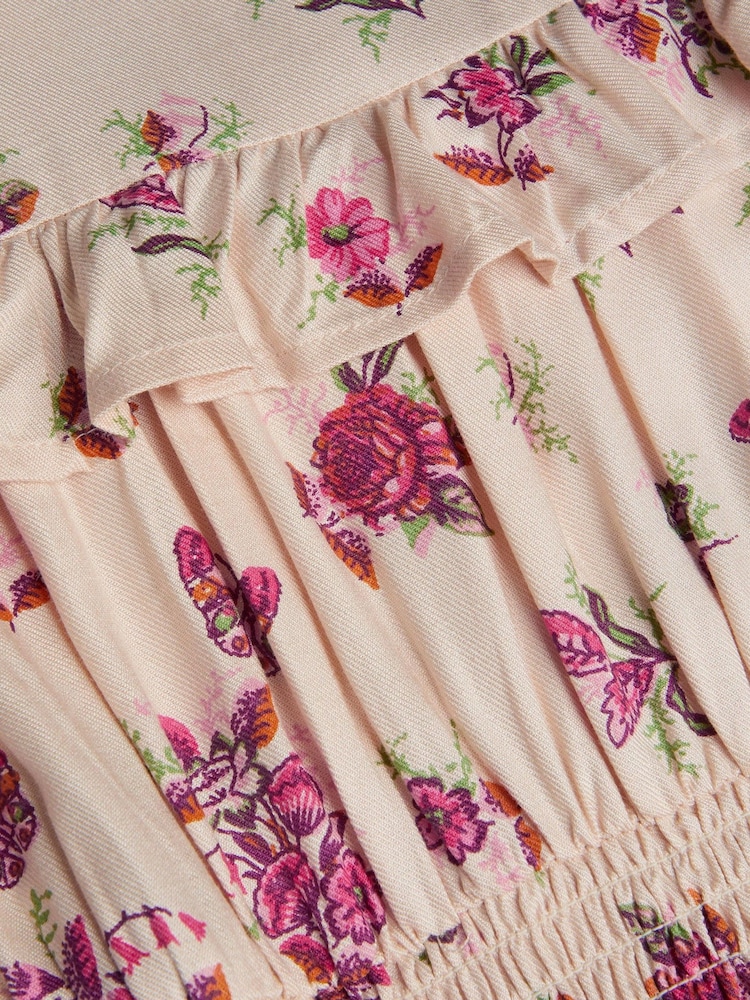 Monsoon Cream Butterfly Long Sleeve Dress - Image 2 of 2