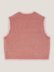 Monsoon Pink Rose Embroidered Knitted Waistcoat - Image 2 of 3