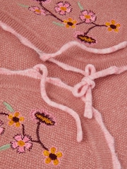 Monsoon Pink Rose Embroidered Knitted Waistcoat - Image 3 of 3