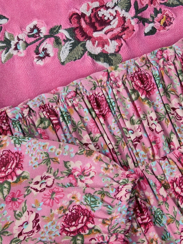 Monsoon Pink Baby Floral Long Sleeve Dress - Image 3 of 3