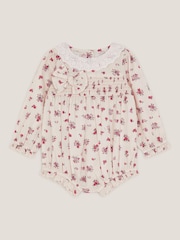 Monsoon Cream Newborn Floral Print Romper - Image 1 of 4
