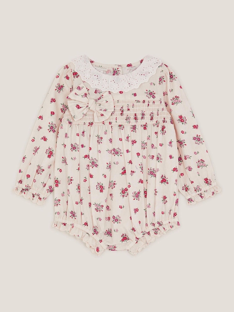 Monsoon Cream Newborn Floral Print Romper - Image 1 of 4 Monsoon Cream Newborn Floral Print Romper - Image 1 of 4