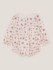 Monsoon Cream Newborn Floral Print Romper - Image 2 of 4