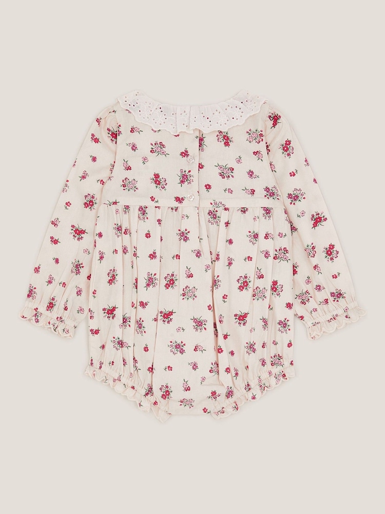 Monsoon Cream Newborn Floral Print Romper - Image 2 of 4 Monsoon Cream Newborn Floral Print Romper - Image 2 of 4