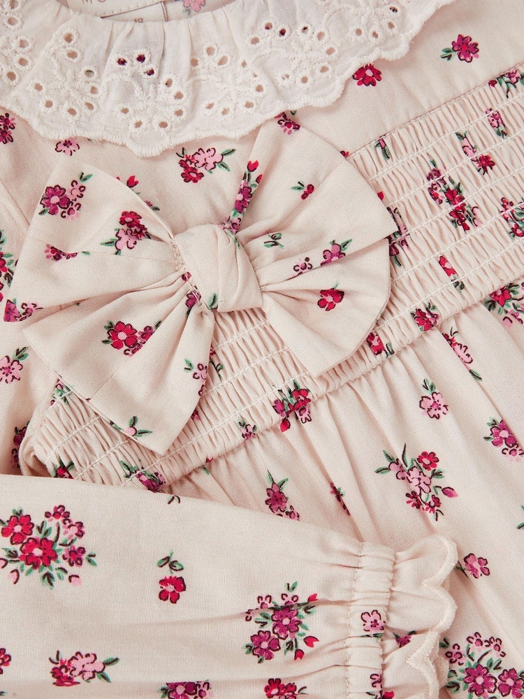 Monsoon Cream Newborn Floral Print Romper - Image 4 of 4 Monsoon Cream Newborn Floral Print Romper - Image 4 of 4