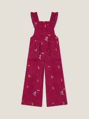 Monsoon Red Embroidered Corduroy Dungarees - Image 1 of 2