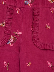 Monsoon Red Embroidered Corduroy Dungarees - Image 2 of 2
